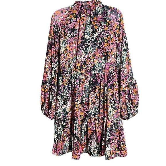 Vince Camuto Women's Three Tier Mini Dress Floral Peasant Multicolor Small NWT - Picture 3 of 10
